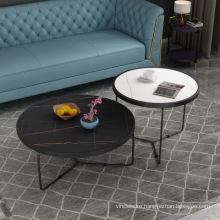 Italian Slate Round Coffee Table Nordic Modern Marble Living Room Iron Size Tea Table